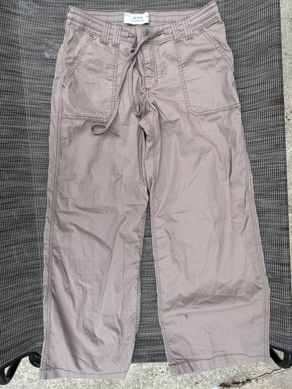 Hollister Men's Cargo Drawstring Pants - Taupe